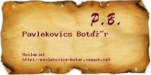 Pavlekovics Botár névjegykártya